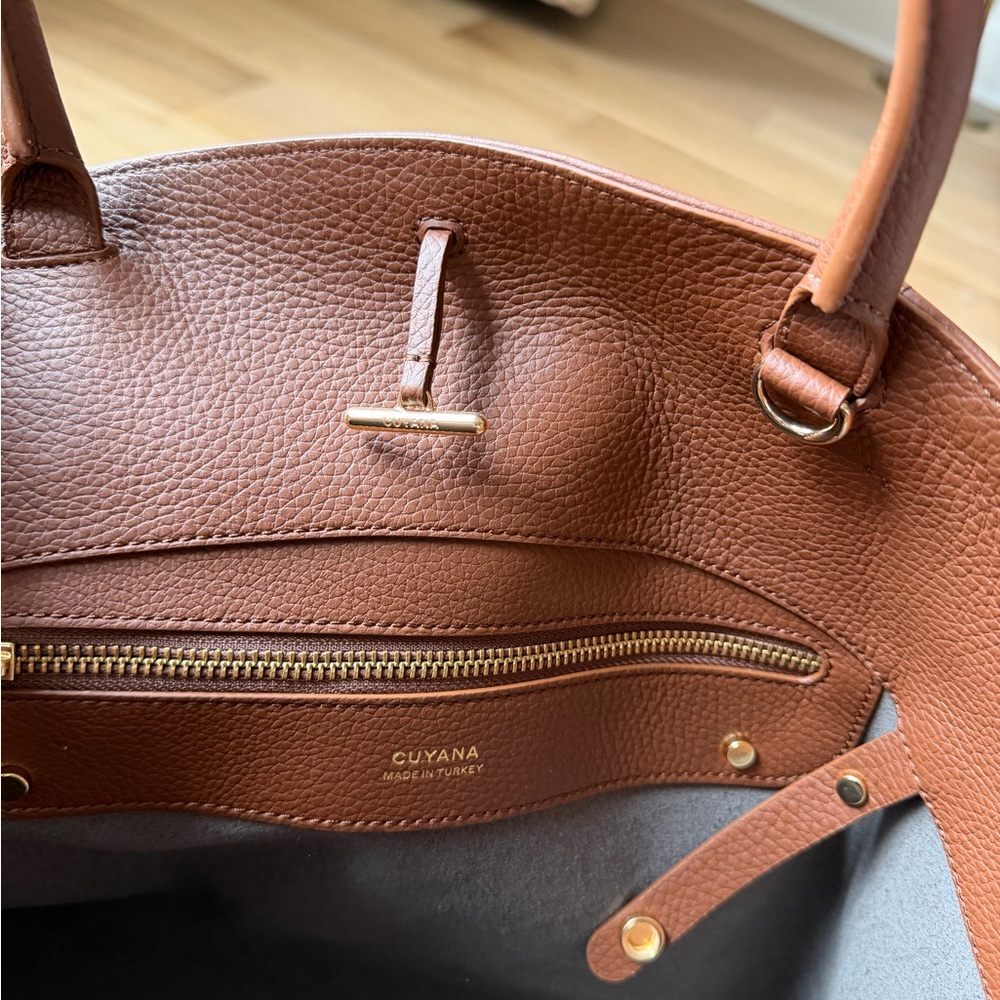 Cuyana Tan Leather forma Geometric Satchel - Picture 4 of 4